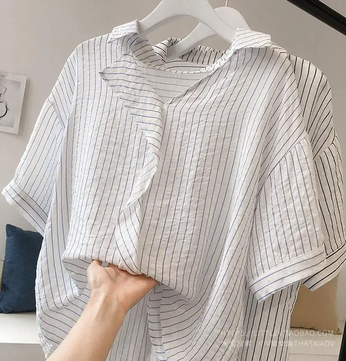 2020 Women Striped Blouse Shirt Casual Loose Shirt Plus Size 4xl summer Autumn half Sleeve Office Ladies Clothing Tops
2020 Women Striped Blouse Shirt Casual Loose Shirt Plus Size 4xl summer Autumn half Sleeve Office Ladies Clothing Tops