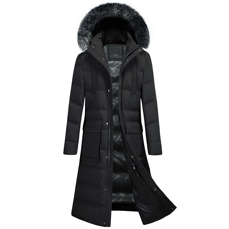 Новинка 2020, толстая Очень длинная Мужская куртка, пуховик с капюшоном и воротником из натурального меха 
Новинка 2020, толстая Очень длинная Мужская куртка, пуховик с капюшоном и воротником из натурального меха