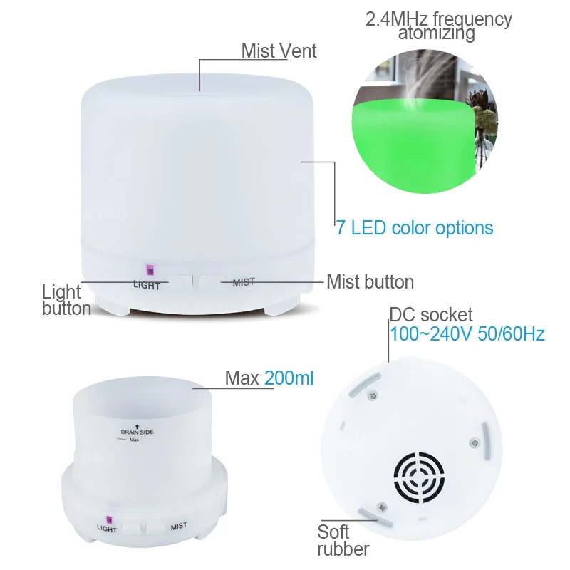 Electric Aroma Diffuser Changing Color Ultrasonic Air Humidifier Essential Oil Diffuser Aroma Lamp Aromatherapy Home Mist Maker
Electric Aroma Diffuser Changing Color Ultrasonic Air Humidifier Essential Oil Diffuser Aroma Lamp Aromatherapy Home Mist Maker