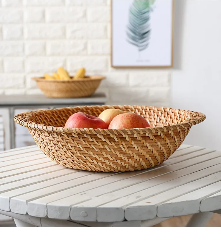 Creative vine grass weaving living room fruit basket decorative belt handheld storage basket bread basket
Creative vine grass weaving living room fruit basket decorative belt handheld storage basket bread basket