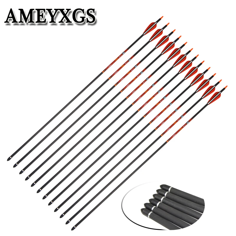 6/12pcs Spine 400 Pure Carbon Arrow Red White Rubber Feather Archery ID 6.2mm Hunting Compound Bow Shooting Accessories
6/12pcs Spine 400 Pure Carbon Arrow Red White Rubber Feather Archery ID 6.2mm Hunting Compound Bow Shooting Accessories
