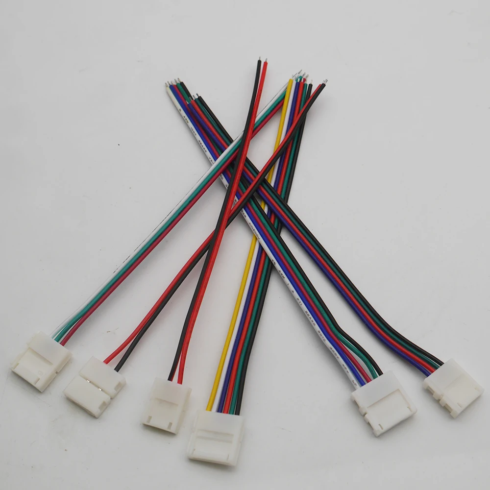 

5pcs 2pin 3pin 4pin 5pin 6pin Welding free connector single clip Connector Cable For 3528 5050 RGB RGBW RGBWW LED strip light
