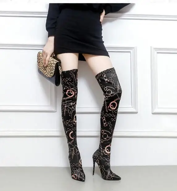 EMMA KING 2018 New Stretch Fabric Winter Boots Women Thigh High Shoes Over The Knee Printed Boots Sapatos De Mujer
EMMA KING 2018 New Stretch Fabric Winter Boots Women Thigh High Shoes Over The Knee Printed Boots Sapatos De Mujer