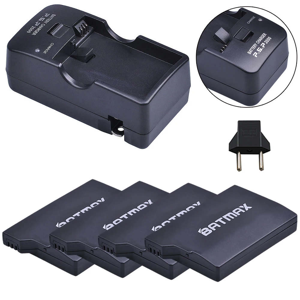 4Pcs 3.6V 2400mAh PSP 2000 Batteries + Charger Kits for Sony PSP2000 PSP3000 Console
4Pcs 3.6V 2400mAh PSP 2000 Batteries + Charger Kits for Sony PSP2000 PSP3000 Console