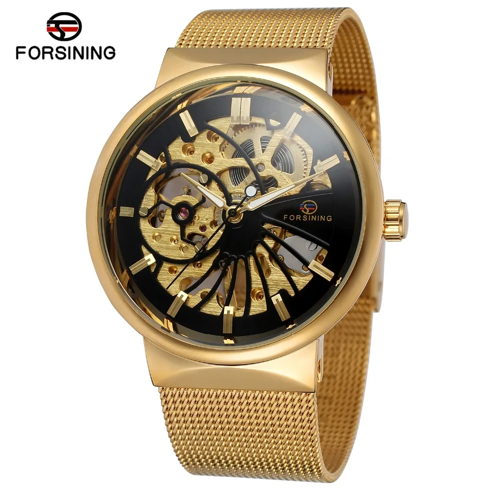 FORSINING Men's New Arrival Popular Mechanical Hand-wind Ultra Thin Stainless Steel Bracelet Mesh Skeleton Wrist Watch FSG8126M4
FORSINING Men's New Arrival Popular Mechanical Hand-wind Ultra Thin Stainless Steel Bracelet Mesh Skeleton Wrist Watch FSG8126M4