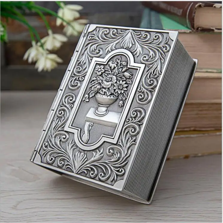 European creative book shape metal jewelry storage box rangement maquillage organizer box cotton bud holder Z181
European creative book shape metal jewelry storage box rangement maquillage organizer box cotton bud holder Z181
