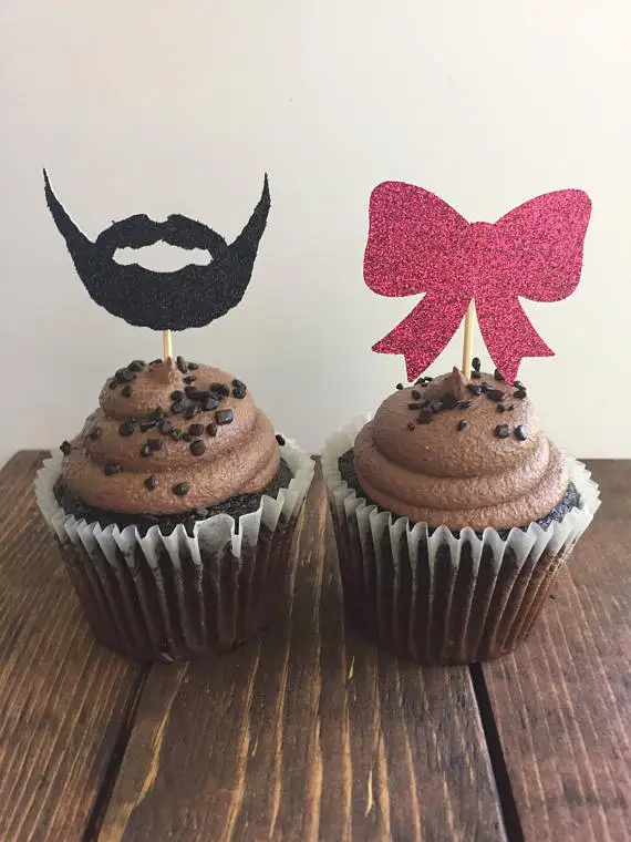 Glitter Beards or Bows Gender Reveal Birthday Cupcake Toppers baby shower baptism wedding Party Decor
Glitter Beards or Bows Gender Reveal Birthday Cupcake Toppers baby shower baptism wedding Party Decor