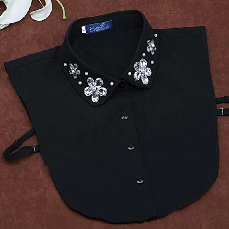 Ladies' Rhinestone fake white saving decoration Black Fashion spring summer wild beauty chiffon flower detachable false collar
Ladies' Rhinestone fake white saving decoration Black Fashion spring summer wild beauty chiffon flower detachable false collar