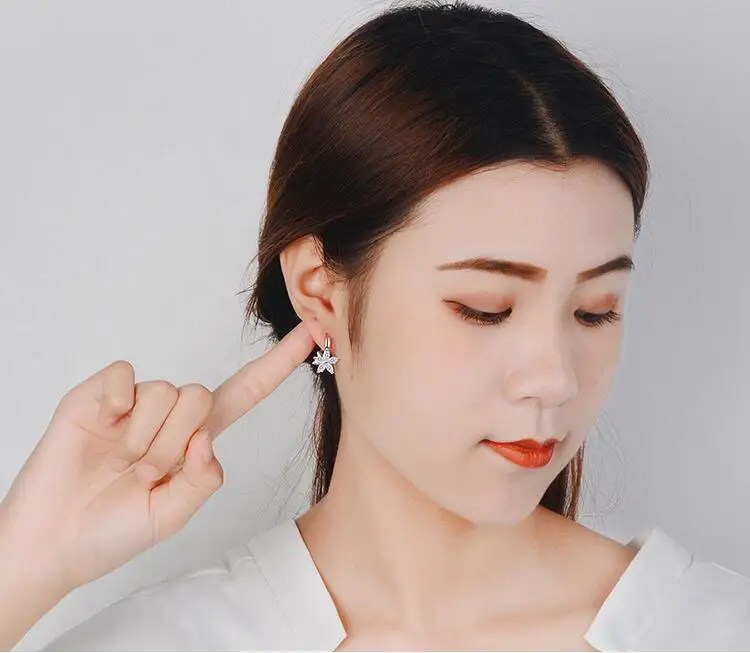 Female fashion Korean version ear buckle sweet earrings zircon double-layer flower earring
Female fashion Korean version ear buckle sweet earrings zircon double-layer flower earring