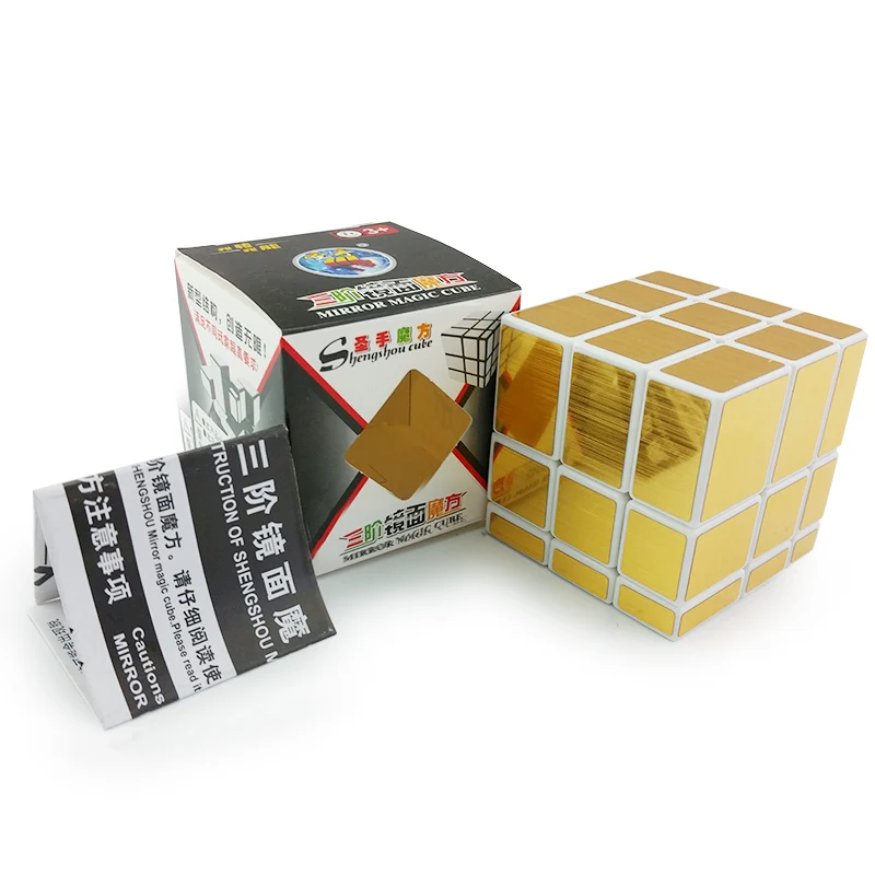 3x3x3 зеркальный волшебный куб головоломка твист плавно Белое золото