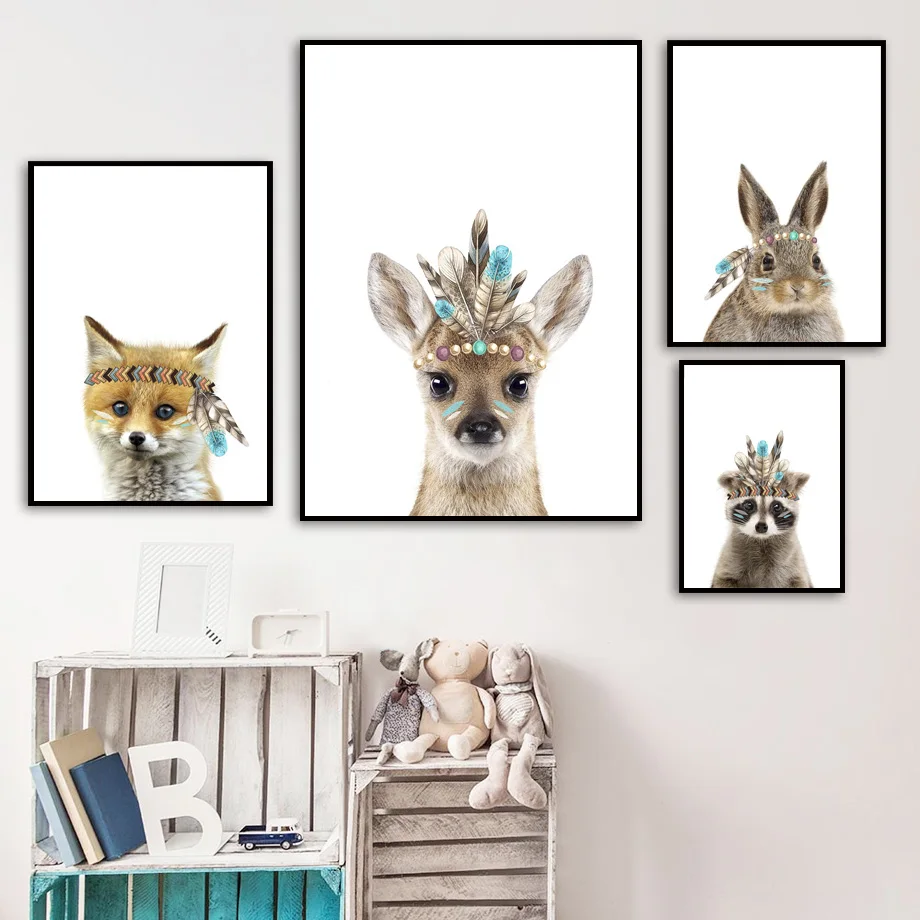 Cartoon Rabbit Fox Deer Raccoon Indian Feather Wall Art Canvas Painting Nordic Posters And Prints Wall Pictures Kids Room Decor
Cartoon Rabbit Fox Deer Raccoon Indian Feather Wall Art Canvas Painting Nordic Posters And Prints Wall Pictures Kids Room Decor