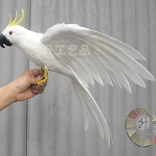 Большой размер 43x50 см с крыльями белые перышки попугай Каду