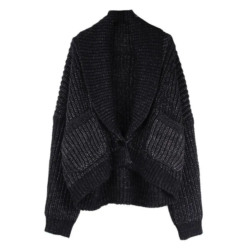 CHICEVER Autumn Sweater For Women Cardigan Batwing Long Sleeve Loose Oversize Single Button Lady's Causal Clothing New |