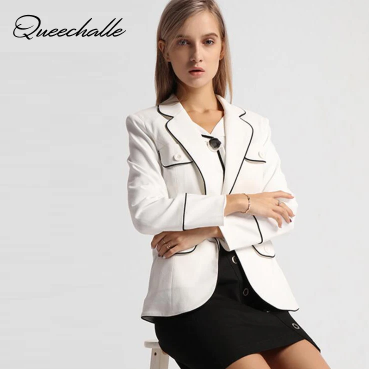 Black White Elegant Women's Blazer Coat Single Button Long Sleeve Office Lady Slim Jacket Female Causal Blazer Suit Workwear
Black White Elegant Women's Blazer Coat Single Button Long Sleeve Office Lady Slim Jacket Female Causal Blazer Suit Workwear