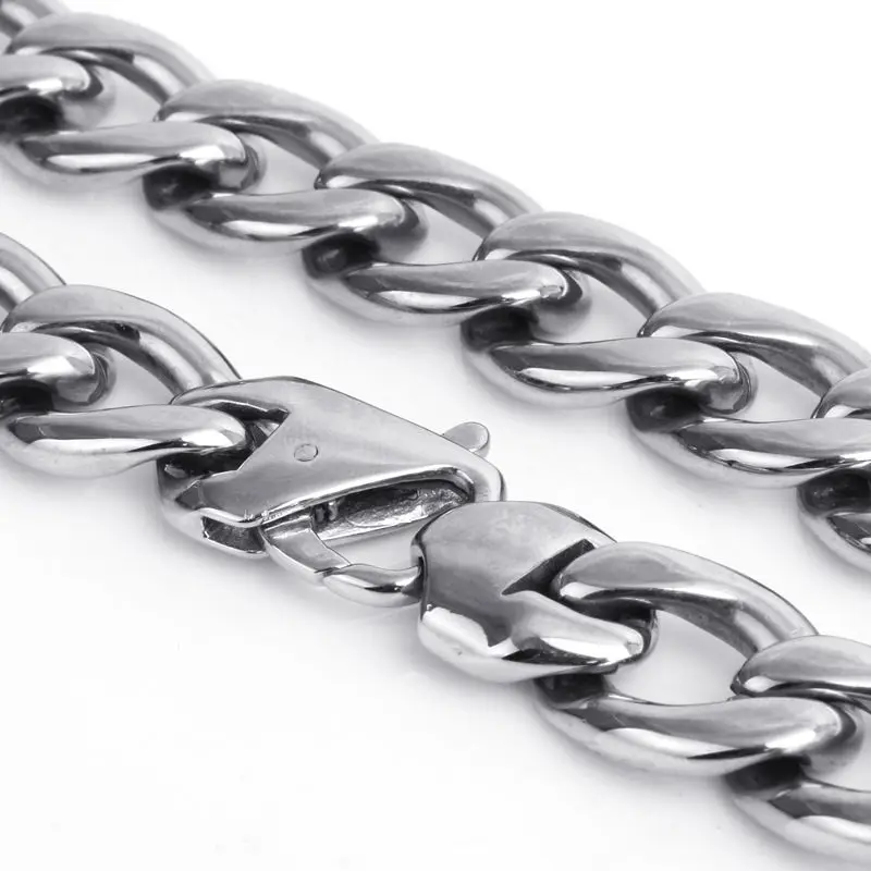 13/15MM New Arrive 316L Stainless Steel Silver Color Jewelry Cuban Curb Link Chain Men's Necklace Or Bracelet Bangle 7"-40"
13/15MM New Arrive 316L Stainless Steel Silver Color Jewelry Cuban Curb Link Chain Men's Necklace Or Bracelet Bangle 7"-40"