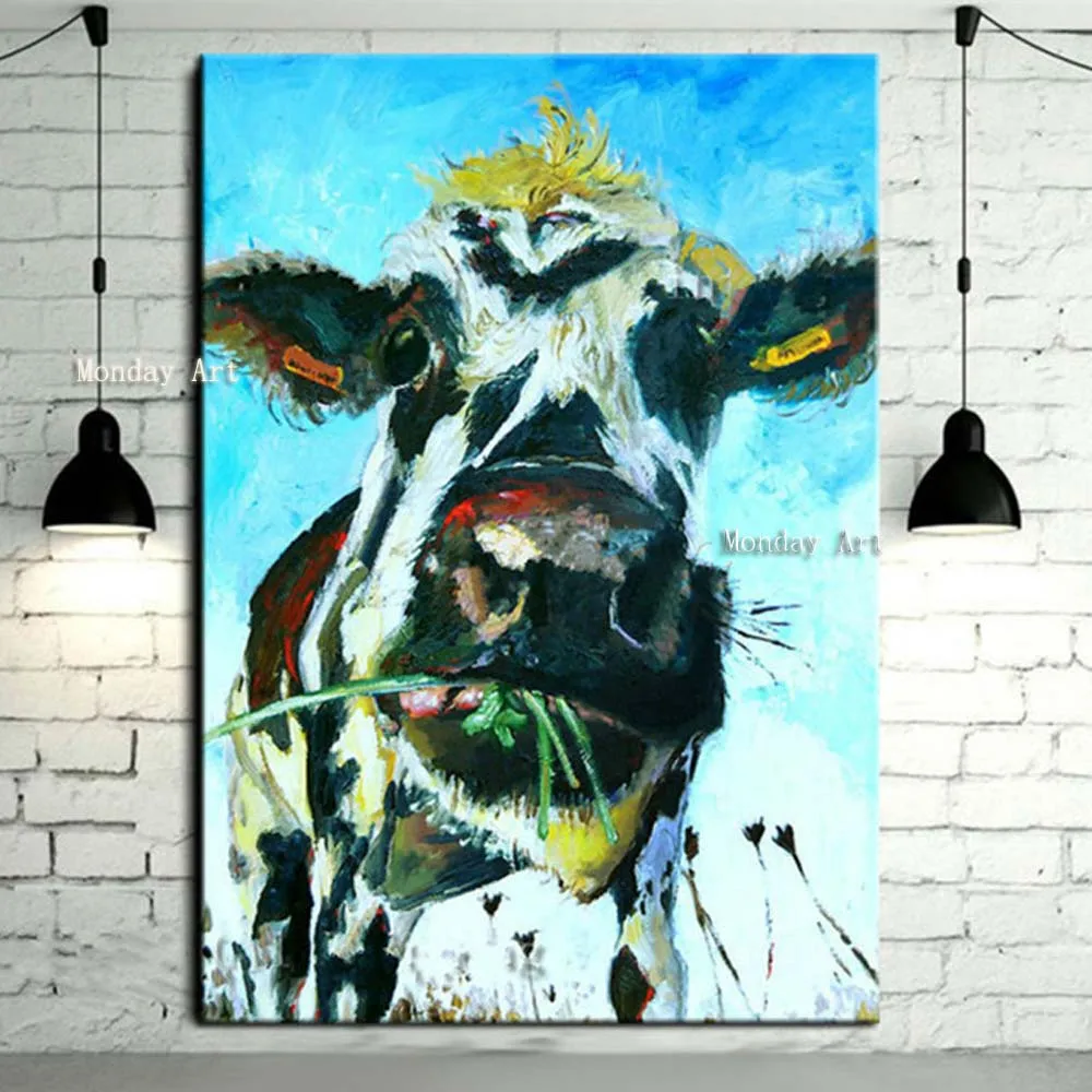 100% Hand Painted Acrylic cow Painting Wall Art Picture modern Animal Oil Painting on Canvas Modern artwork picture Home Decor
100% Hand Painted Acrylic cow Painting Wall Art Picture modern Animal Oil Painting on Canvas Modern artwork picture Home Decor