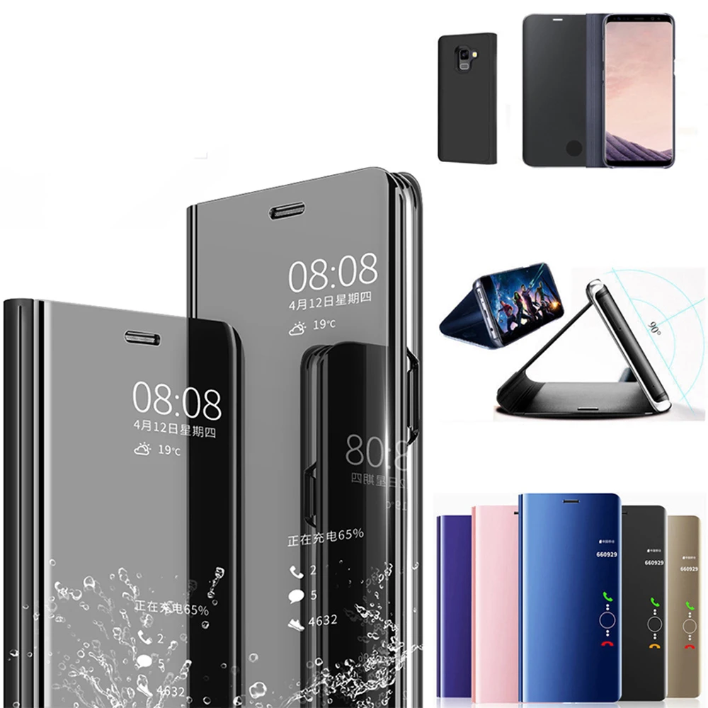 Умный прозрачный зеркальный флип-чехол для Samsung Galaxy J510 J710 J7max J7plus чехол J7 J8 2018