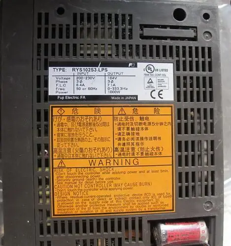 Servo driver RYS102S3-LPS , Used one , 90% appearance new , 3 months warranty , fastly shipping
Servo driver RYS102S3-LPS , Used one , 90% appearance new , 3 months warranty , fastly shipping