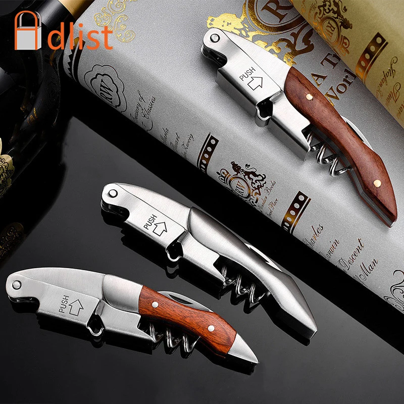 Wine Opener Stainless Steel Corkscrew Bottle Opener Portable Wood Handle Wine Knife Folding Screw Kitchen Accessories Tools
Wine Opener Stainless Steel Corkscrew Bottle Opener Portable Wood Handle Wine Knife Folding Screw Kitchen Accessories Tools