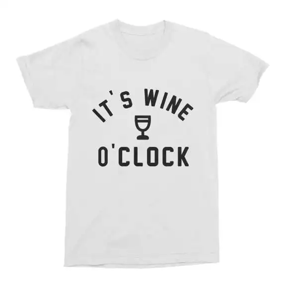 Wine T-Shirt It's Wine O'Clock Funny Mens Tee Cotton T-Shirt Gift Drinking Gift Wine Time Funny Men's T-Shirt-C121
