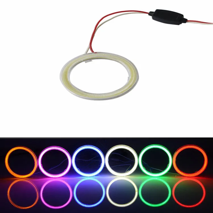 10 pairs 90mm 66smd Six colours optional COB Halo Ring Angel Eye DRL head/fog bulb Circular turn signal decoration free shipping |