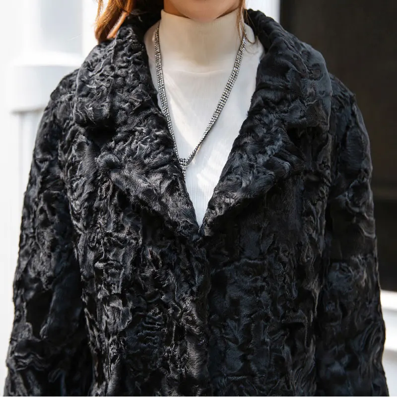Natural karakul fur coat long sleeves long suit collar ladies fashion sheepskin coat 2018 QD.YISHANG
Natural karakul fur coat long sleeves long suit collar ladies fashion sheepskin coat 2018 QD.YISHANG