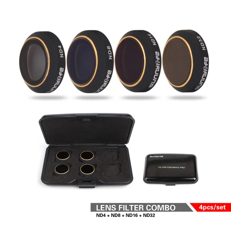Snap On ND Filters Set 4Pcs ND4/8/16/32 Camera Lens Filter Bundle set Kit For DJI for DJI MAVIC Pro/Mavic Platinum Camera Drone
Snap On ND Filters Set 4Pcs ND4/8/16/32 Camera Lens Filter Bundle set Kit For DJI for DJI MAVIC Pro/Mavic Platinum Camera Drone