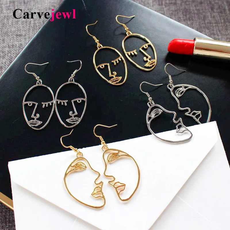 Carvejewl Girls Multiple Choice Earrings Retro Metal Alloy Fashion Abstract art Hollow Out face Dangle Earring for women jewelry
Carvejewl Girls Multiple Choice Earrings Retro Metal Alloy Fashion Abstract art Hollow Out face Dangle Earring for women jewelry
