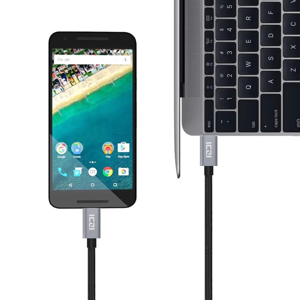 ICZI 1m 2m type C to кабель штекер-штекер для синхронизации данных зарядный USB-C MacBook Pro Google