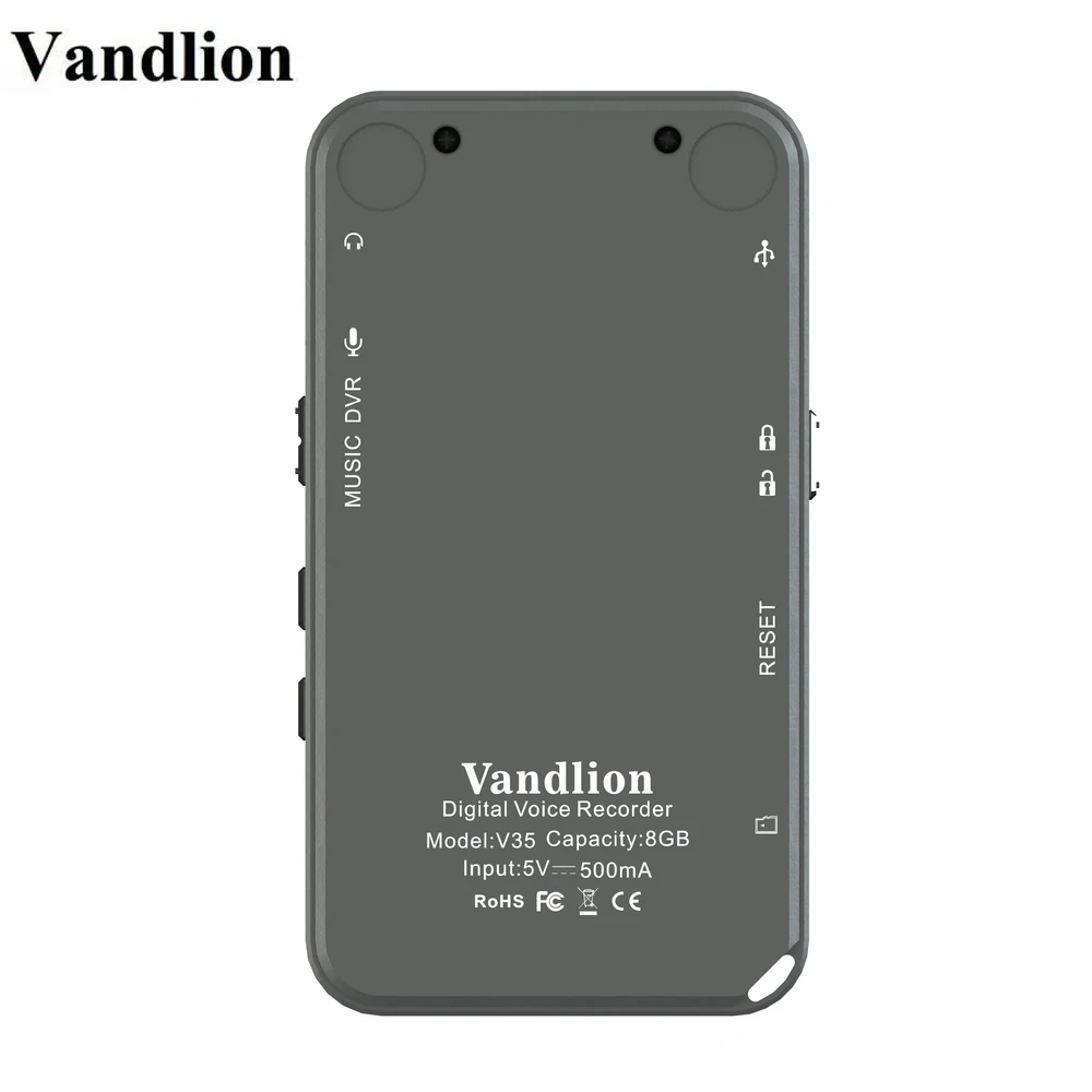 Vandlion Digital Voice Recorder Audio Recording Dictaphone MP3 LED Display Voice Activated 8GB 16GB Memory Noise Reduction V35
Vandlion Digital Voice Recorder Audio Recording Dictaphone MP3 LED Display Voice Activated 8GB 16GB Memory Noise Reduction V35