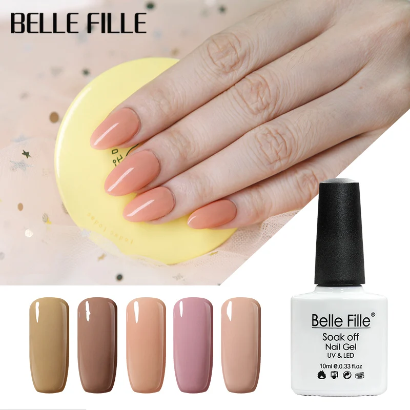 Belle Fille лак для ногтей Гель UV телесного цвета Цветной био Гели Soak Off Vernis