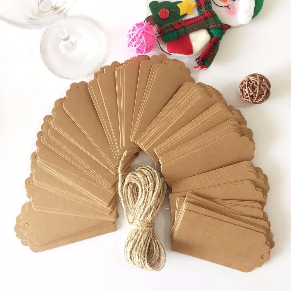 100PCS Natural Brown Kraft Paper Tags With Jute Twine Wedding Party Gift Tags DIY Label wedding christmas decoration
100PCS Natural Brown Kraft Paper Tags With Jute Twine Wedding Party Gift Tags DIY Label wedding christmas decoration