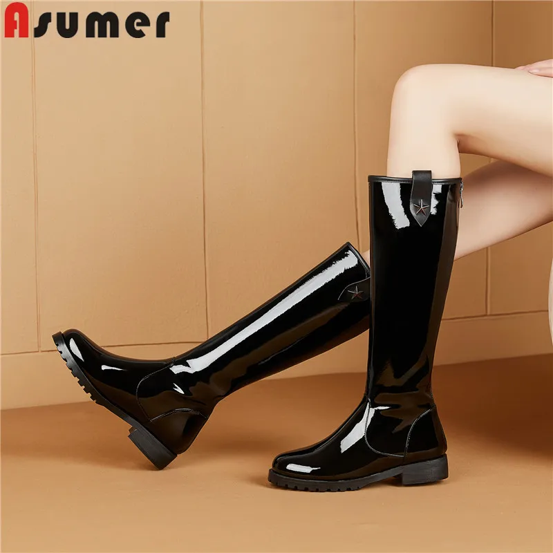 Женские сапоги до колена на молнии ASUMER, черные сапоги из искусственной и натуральной кожи, с круглым носком, на квадратном каблуке, большие р...
Женские сапоги до колена на молнии ASUMER, черные сапоги из искусственной и натуральной кожи, с круглым носком, на квадратном каблуке, большие р...
