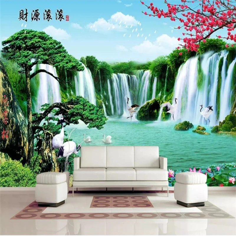 beibehang Customized 3d wallpaper mural living room welcoming pine plum blossoms landscape waterfall landscape murals
beibehang Customized 3d wallpaper mural living room welcoming pine plum blossoms landscape waterfall landscape murals