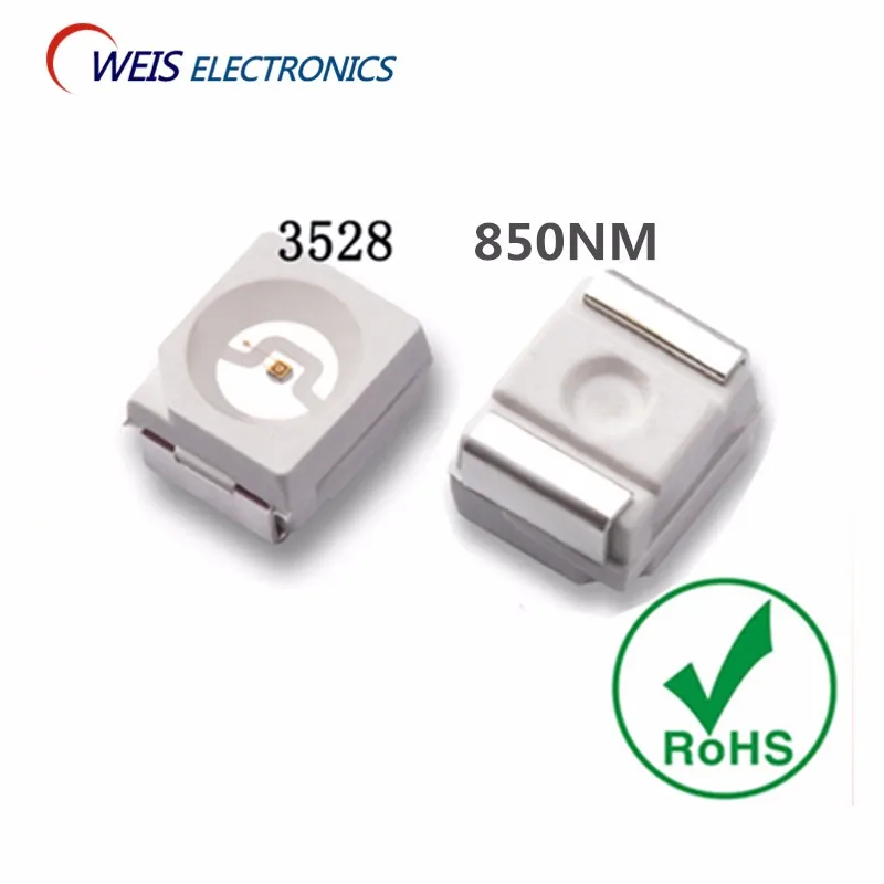 200PCS 3528 850nm SMD-2 2pin infrared lamp IR LED 1210 1.3-1.5V 20mA 18-20mW Light beads lamps wholesale Free shipping
200PCS 3528 850nm SMD-2 2pin infrared lamp IR LED 1210 1.3-1.5V 20mA 18-20mW Light beads lamps wholesale Free shipping