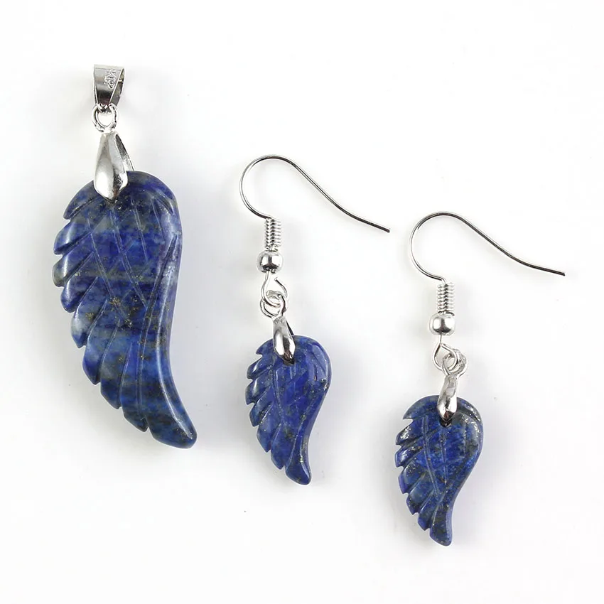 Trendy-beads Unique Design Silver Plated Lapis Lazuli Wing of Angel Pendant Drop Earrings Fashion Jewelry Sets
Trendy-beads Unique Design Silver Plated Lapis Lazuli Wing of Angel Pendant Drop Earrings Fashion Jewelry Sets