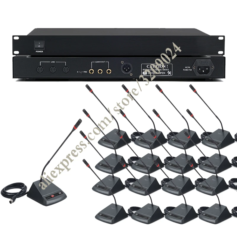 High Quality 1 Chairman 16 Delegate Desktop Wired Digital Conference Meeting Room Microphone System
High Quality 1 Chairman 16 Delegate Desktop Wired Digital Conference Meeting Room Microphone System