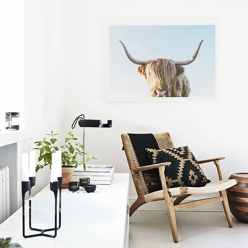 Сельскохозяйственных животных Корова живопись на холсте и плакат фон для