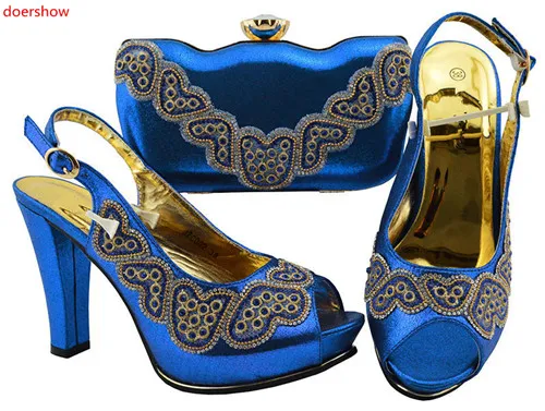 doershow GREEN Shoe and Bag Set African Italian Design High Quality Matching Shoes for parties HWD1-1 | Обувь