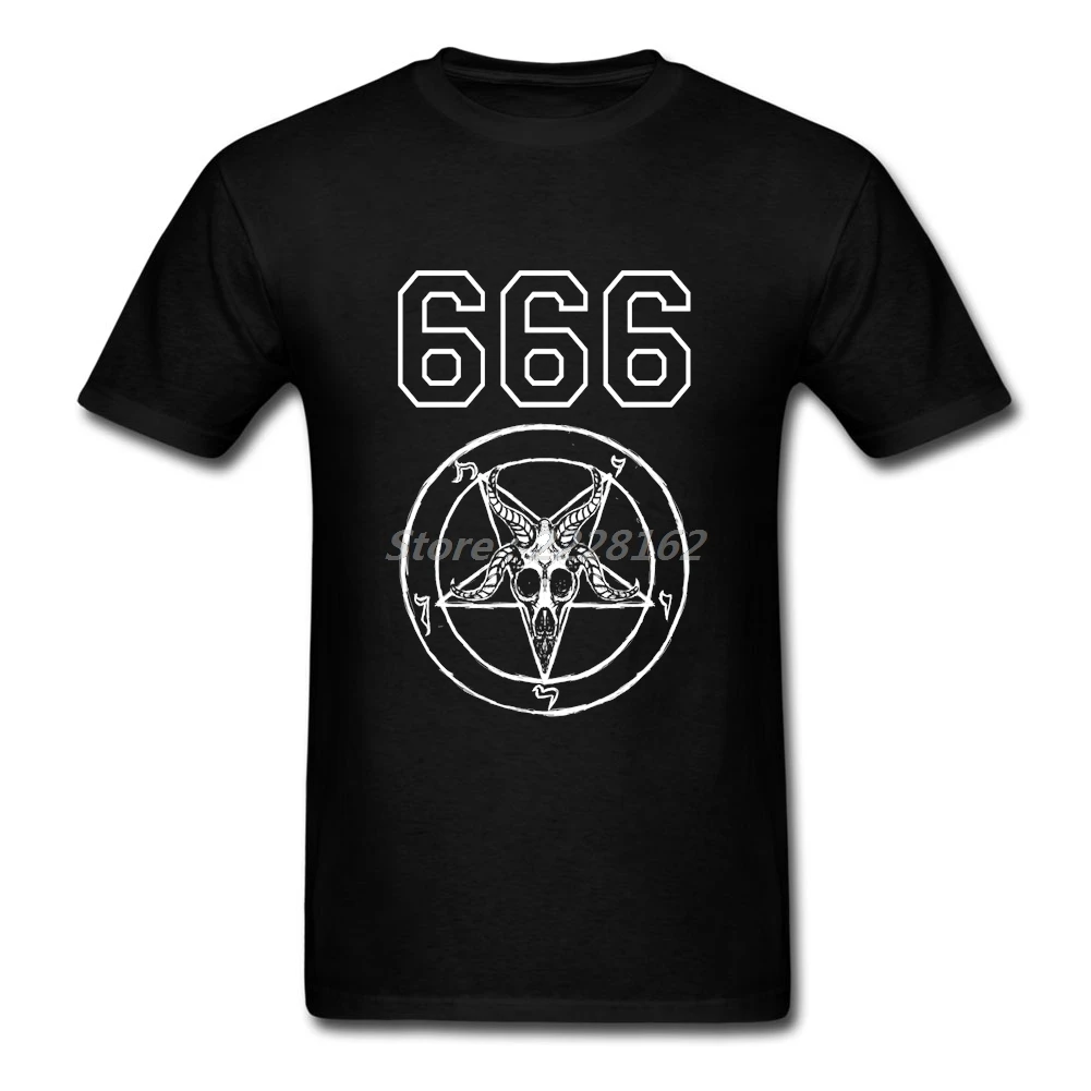 Baphomet 666 футболка для мужчин черная короткие отличные футболки с козой рубашки