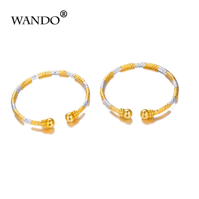 WANDO high quality 2pcs dubai Charm Bracelet for Women Gold Color Bangle bell kids girls Hand Chain Jewelry anklets Arab gift
WANDO high quality 2pcs dubai Charm Bracelet for Women Gold Color Bangle bell kids girls Hand Chain Jewelry anklets Arab gift