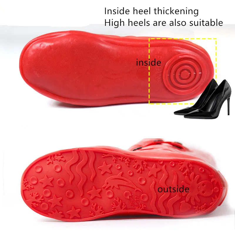 High heels flat shoesRain Shoe Cover Overshoes rain boots Slip Waterproof Raincoat High-Top
High heels flat shoesRain Shoe Cover Overshoes rain boots Slip Waterproof Raincoat High-Top