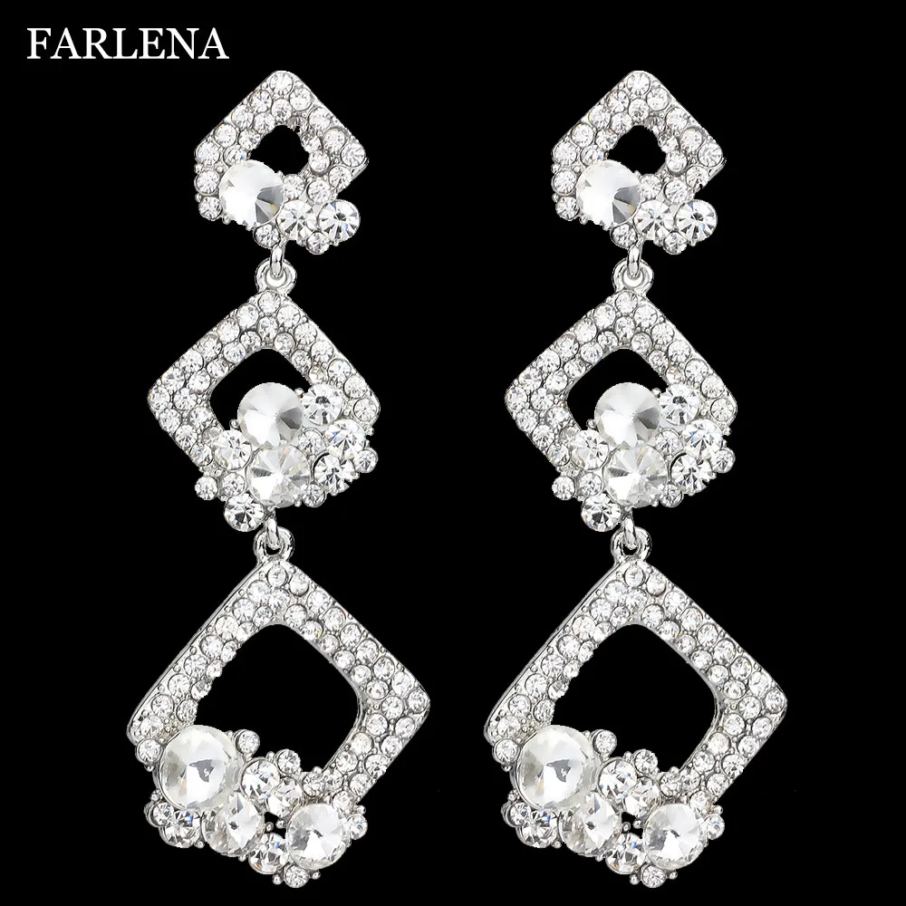 FARLENA Jewelry Full Crystal Rhinestones Geometric Dangle Earrings Long Drop Earrings for Women Wedding
FARLENA Jewelry Full Crystal Rhinestones Geometric Dangle Earrings Long Drop Earrings for Women Wedding
