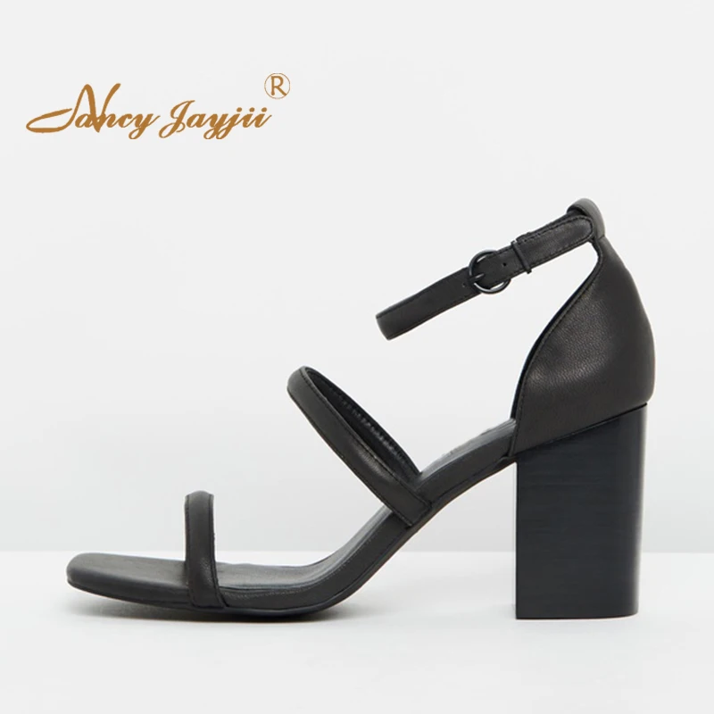 Black Summer High Chunky Heel Square Toe Sandals Woman Slim Ankle Strap Smooth Leather For Ladies Shoes Large Size 11 12 Concise
Black Summer High Chunky Heel Square Toe Sandals Woman Slim Ankle Strap Smooth Leather For Ladies Shoes Large Size 11 12 Concise