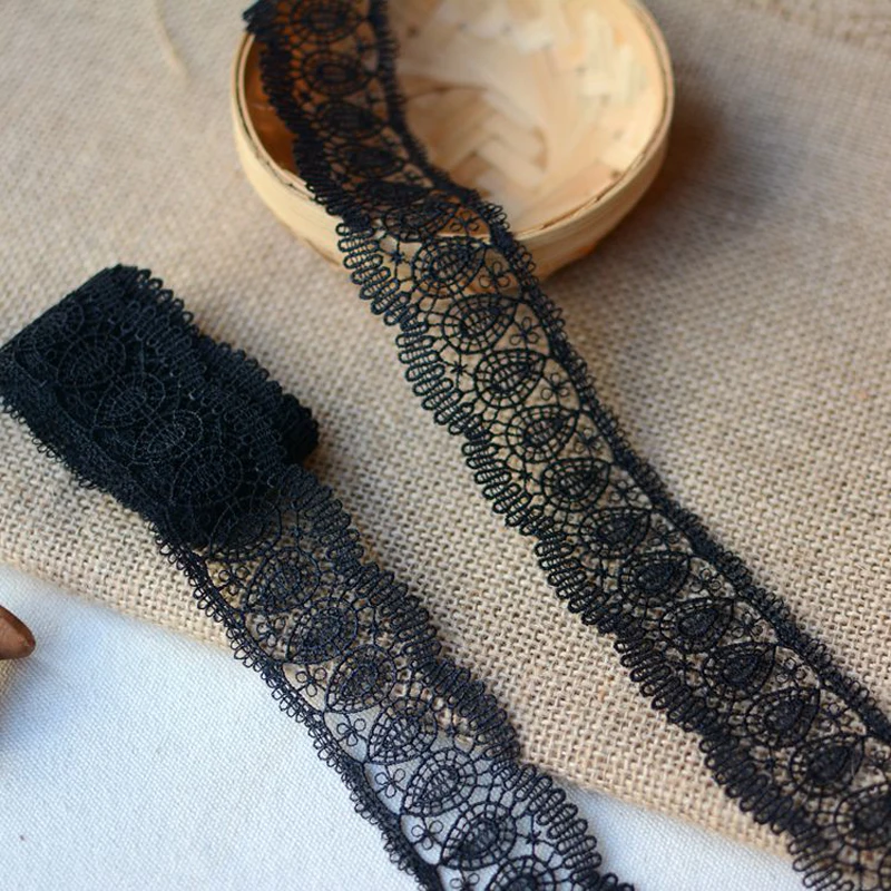 13meters width3.8cm Black water soluble embroidery lace fabrics ribbon trim DIY skirt doll dress cloth decoration accessories
13meters width3.8cm Black water soluble embroidery lace fabrics ribbon trim DIY skirt doll dress cloth decoration accessories