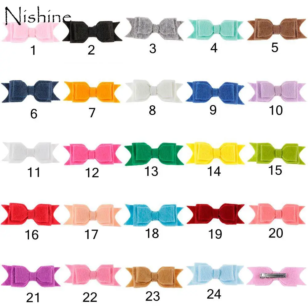 NISHINE New 24 Colors Felt Bow Barrettes Hair Bow Hair Clips Girls Felt Bowknot Kid Hairpins Headwear Hair Accessories
NISHINE New 24 Colors Felt Bow Barrettes Hair Bow Hair Clips Girls Felt Bowknot Kid Hairpins Headwear Hair Accessories