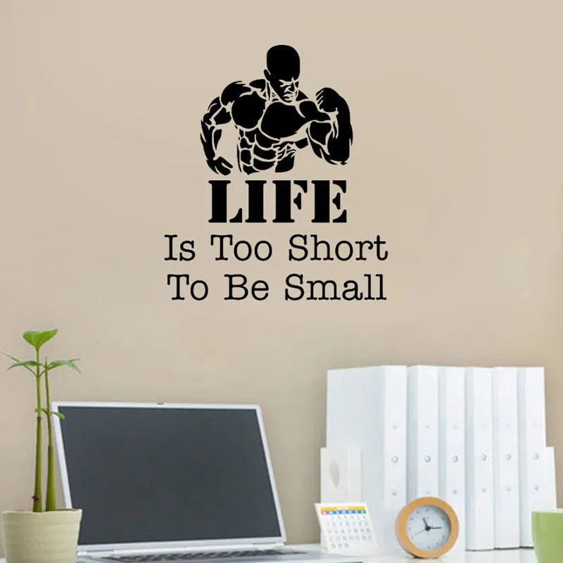 Special Sport Wall Sticker Life Is Too Short To Be Small Quote Art Wall Decals Muscle Man Vinyl Wall Sticker Home Decor W-1034
Special Sport Wall Sticker Life Is Too Short To Be Small Quote Art Wall Decals Muscle Man Vinyl Wall Sticker Home Decor W-1034