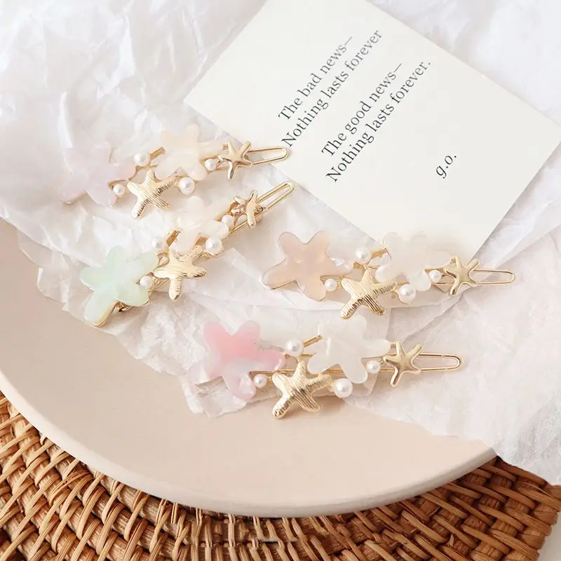 2019 new arrival Novelty Women Pink Acetic Acid Starfish Hair Clips Imitation Pearl Gold Flower Hairpins hair girps barrettes
2019 new arrival Novelty Women Pink Acetic Acid Starfish Hair Clips Imitation Pearl Gold Flower Hairpins hair girps barrettes