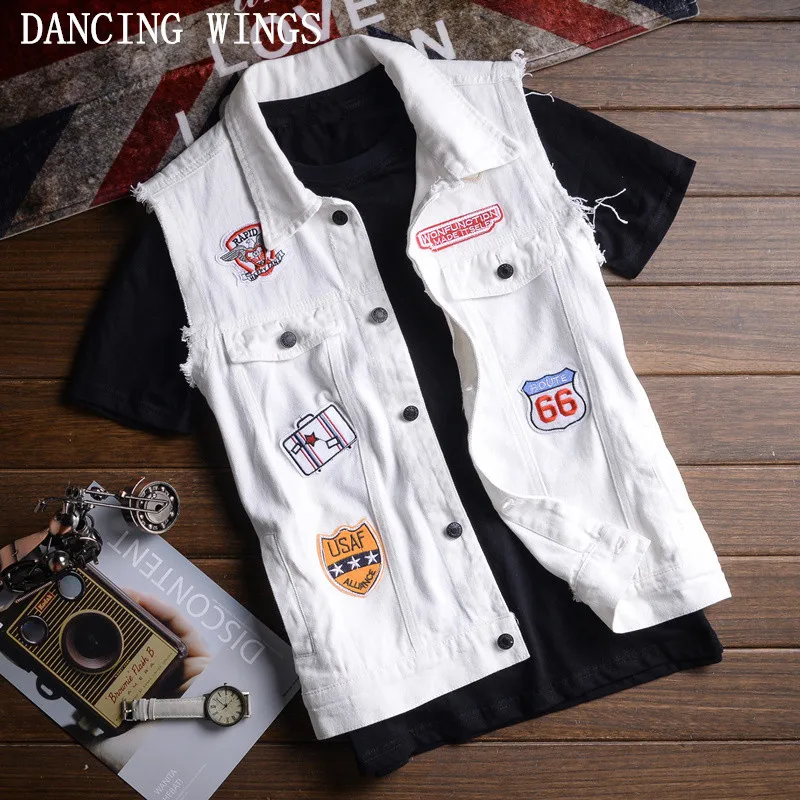 Plus Size S-6XL Casual Women's Jeans Vest Personality Badge Embroidery Denim Female Vest Sleeveless Jeans Jacket White
Plus Size S-6XL Casual Women's Jeans Vest Personality Badge Embroidery Denim Female Vest Sleeveless Jeans Jacket White