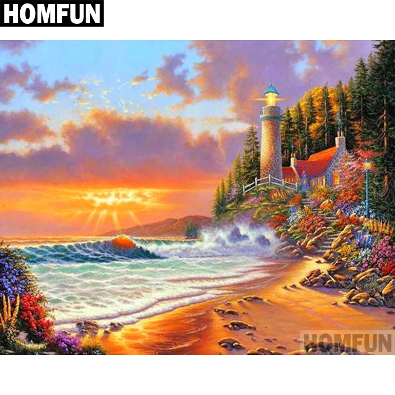 HOMFUN Full Square/Round Drill 5D DIY Diamond Painting "Ocean Lighthouse" Embroidery Cross Stitch 5D Home Decor Gift A06065
HOMFUN Full Square/Round Drill 5D DIY Diamond Painting "Ocean Lighthouse" Embroidery Cross Stitch 5D Home Decor Gift A06065